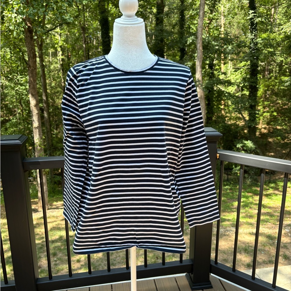 Ann Mashburn Navy and White Striped Women's Top